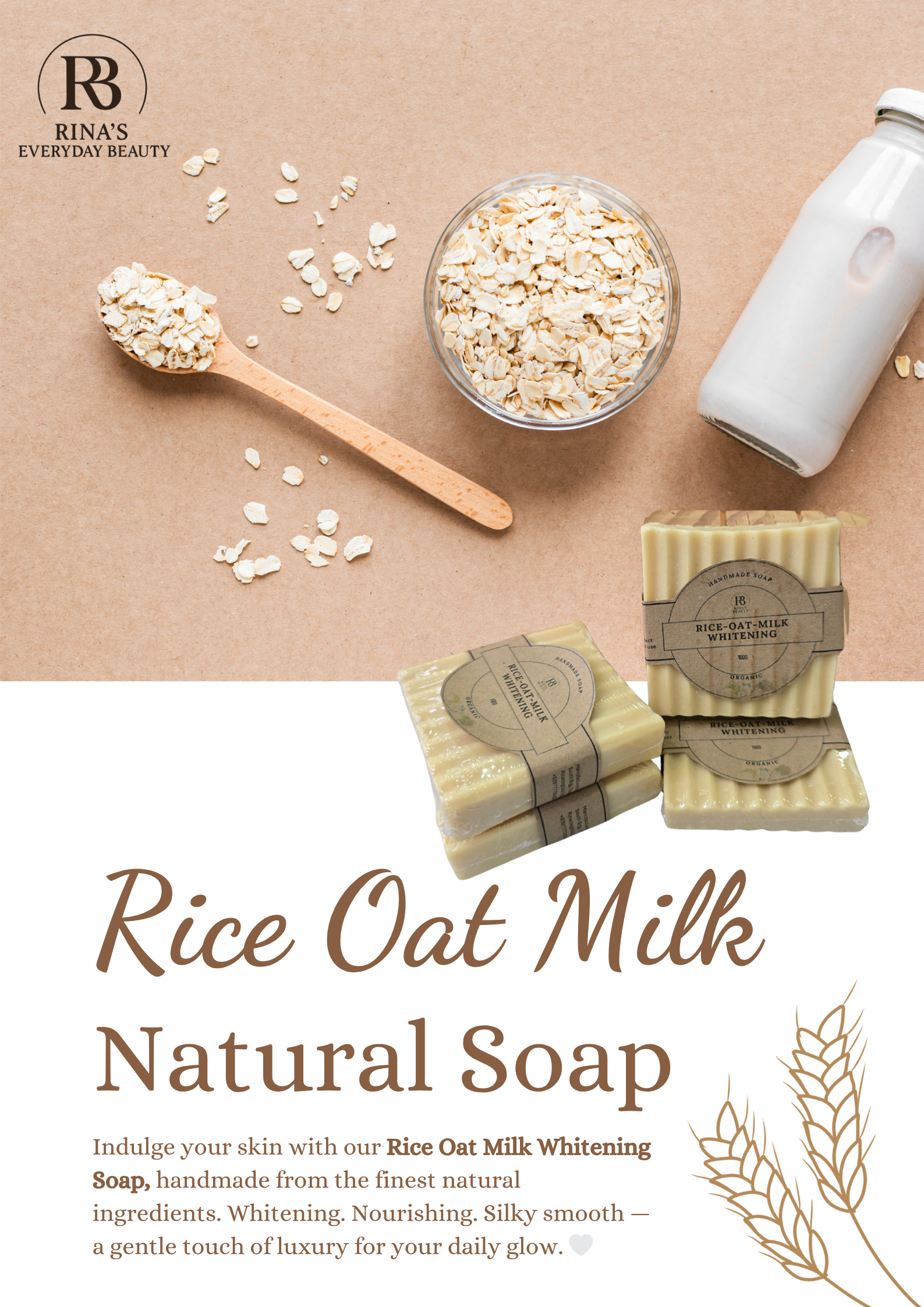 Rice Oat Milk Whitening Soap
