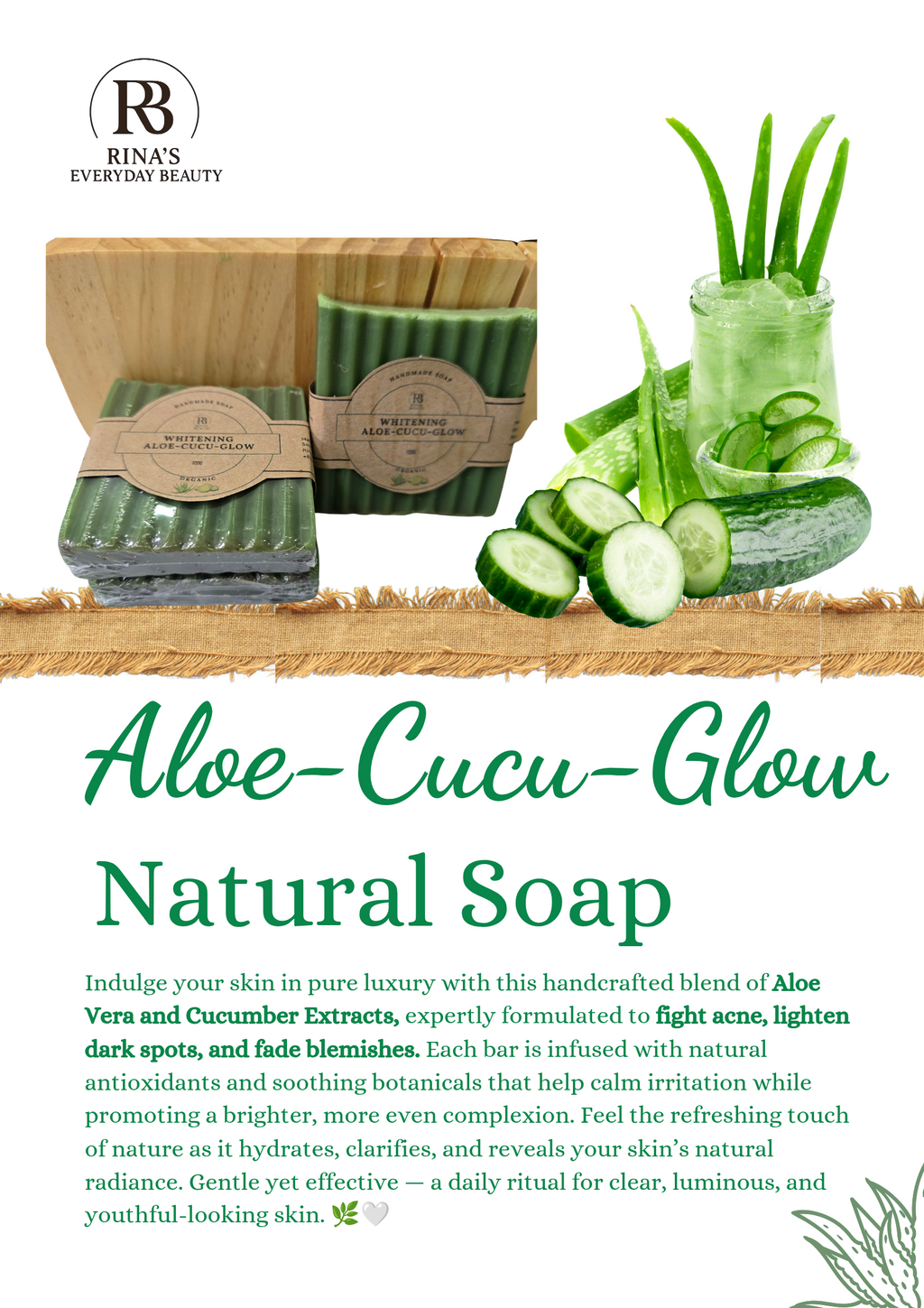Aloe Cucu Glow Whitening Soap